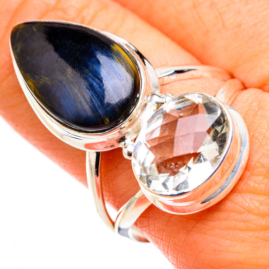 Pietersite, White Quartz Rings handcrafted by Ana Silver Co - RING127090