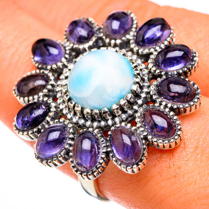 Larimar, Tanzanite Rings handcrafted by Ana Silver Co - RING127092