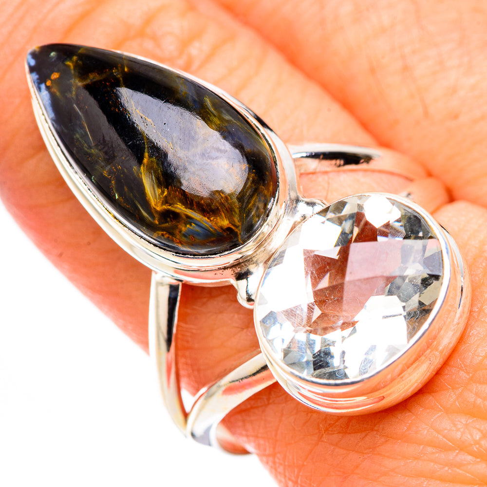 Pietersite, White Quartz Rings handcrafted by Ana Silver Co - RING127098