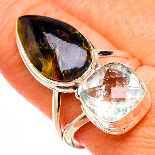 Pietersite, White Quartz Rings handcrafted by Ana Silver Co - RING127099