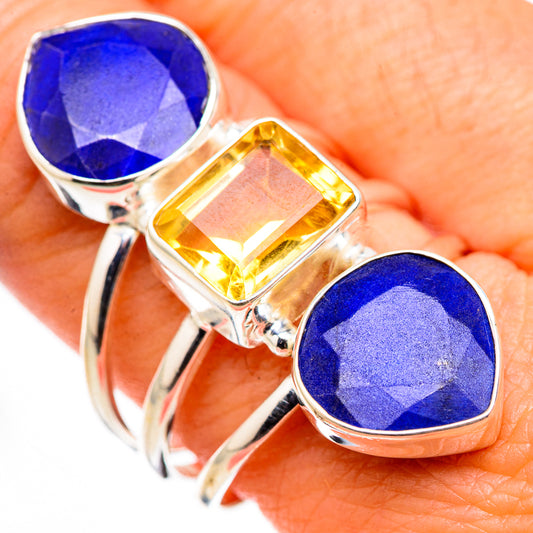Lapis Lazuli, Citrine Rings handcrafted by Ana Silver Co - RING127103