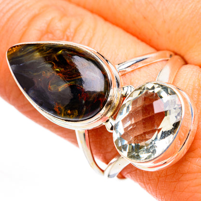 Pietersite, White Quartz Rings handcrafted by Ana Silver Co - RING127107