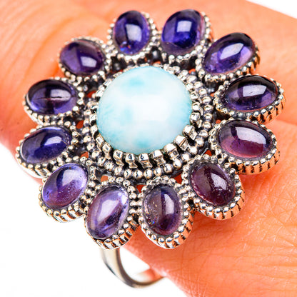 Larimar, Tanzanite Rings handcrafted by Ana Silver Co - RING127120
