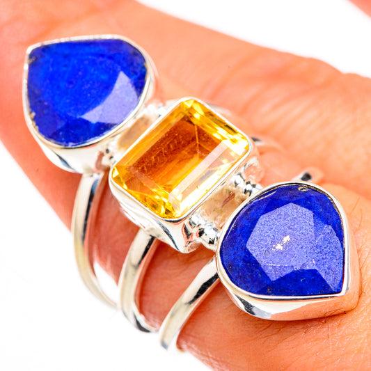Lapis Lazuli, Citrine Rings handcrafted by Ana Silver Co - RING127130