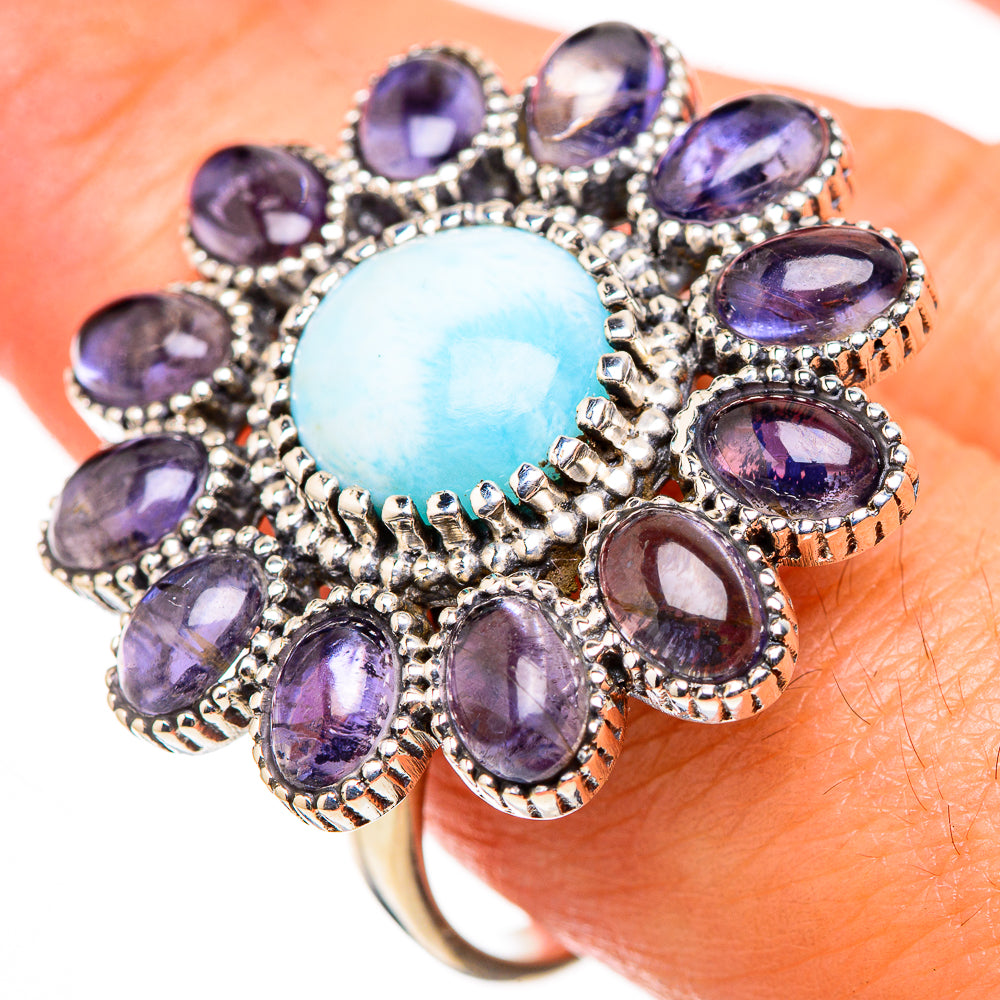Larimar, Tanzanite Rings handcrafted by Ana Silver Co - RING127133