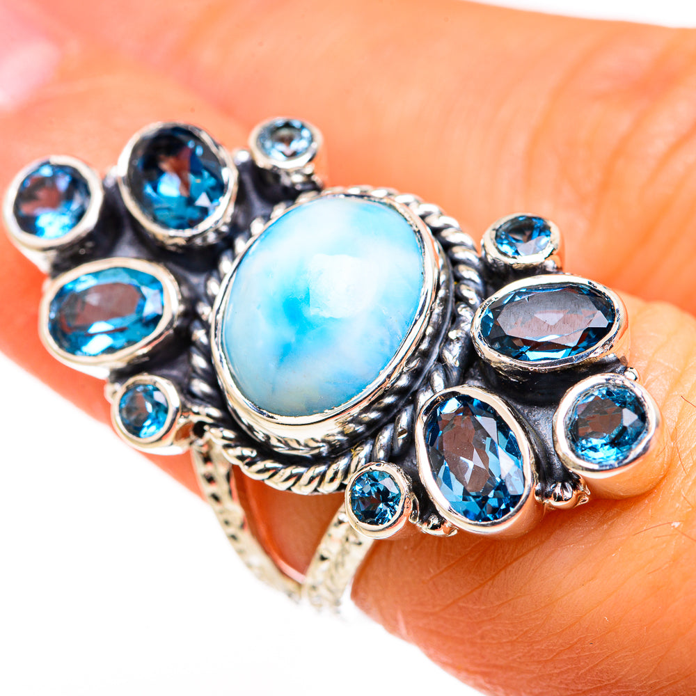 Larimar Rings handcrafted by Ana Silver Co - RING127141