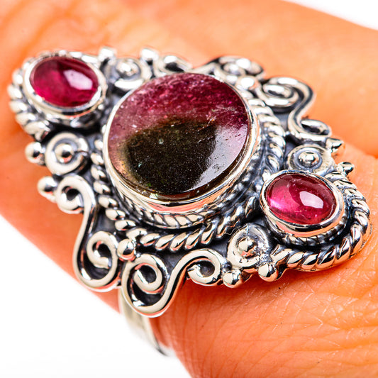 Watermelon Tourmaline Rings handcrafted by Ana Silver Co - RING127150