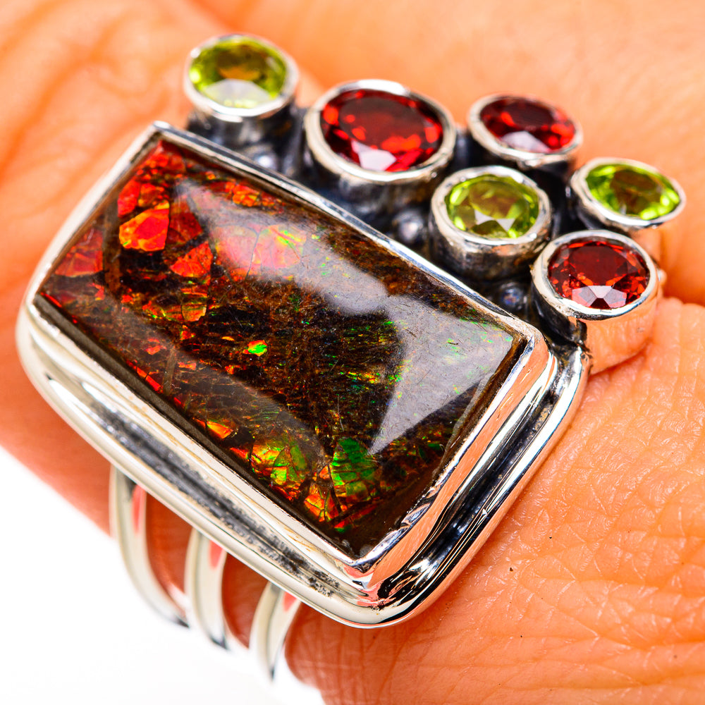 Ammolite Rings handcrafted by Ana Silver Co - RING127151