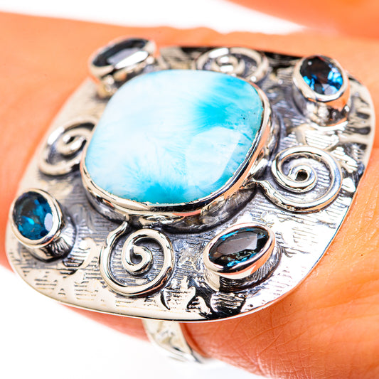 Larimar Rings handcrafted by Ana Silver Co - RING127152