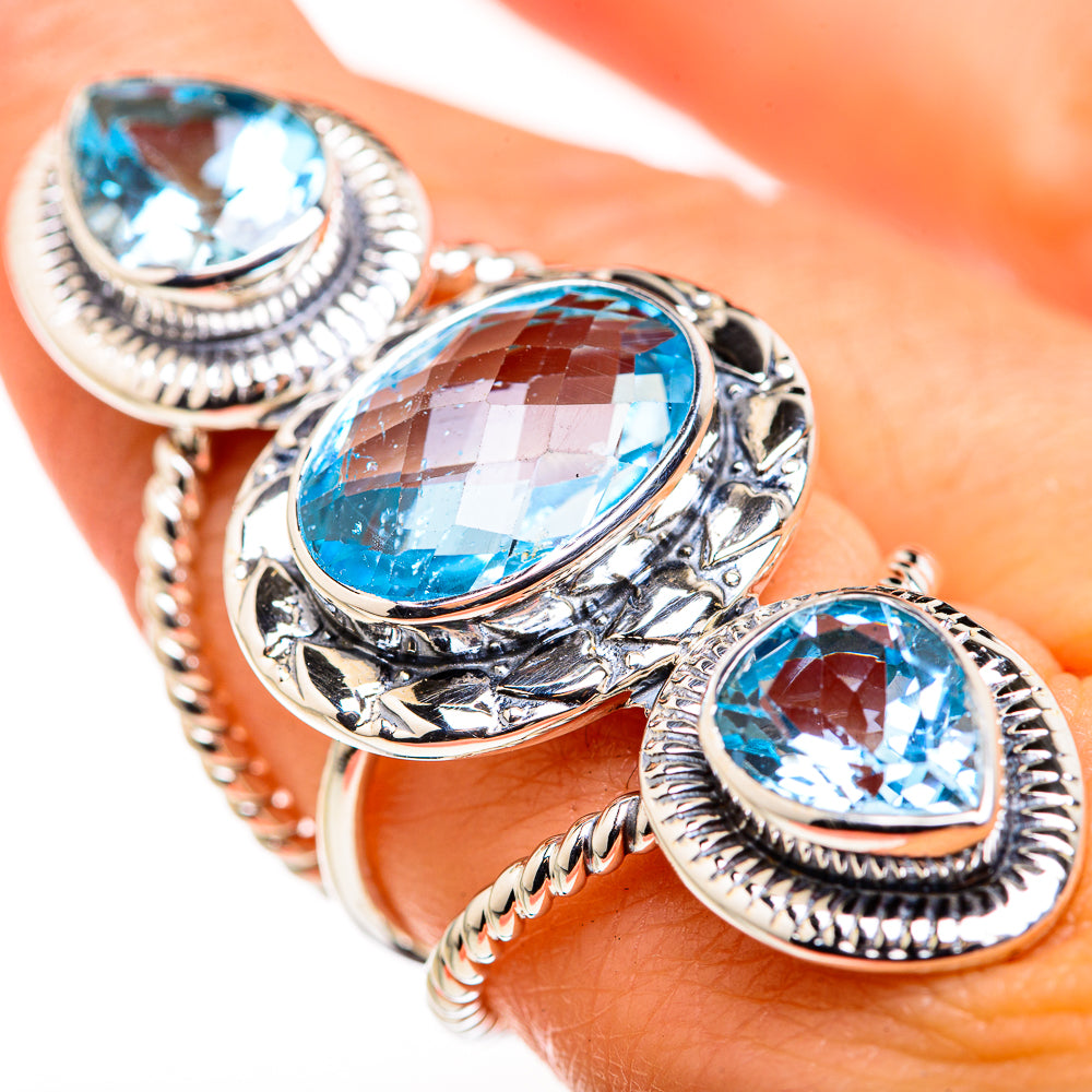 Blue Topaz Rings handcrafted by Ana Silver Co - RING127192