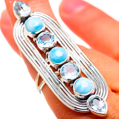 Larimar Rings handcrafted by Ana Silver Co - RING127195