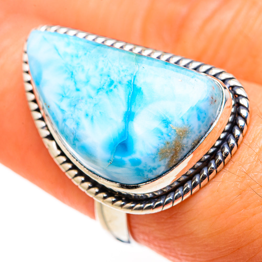Larimar Rings handcrafted by Ana Silver Co - RING127203
