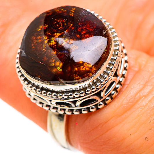 Mexican Fire Agate Rings handcrafted by Ana Silver Co - RING127211