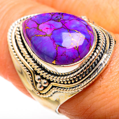 Purple Copper Composite Turquoise Rings handcrafted by Ana Silver Co - RING127219