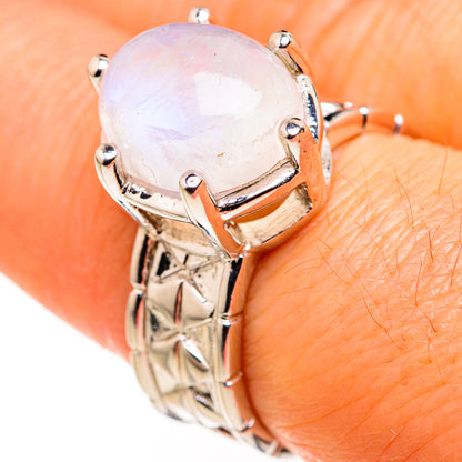 Rainbow Moonstone Rings handcrafted by Ana Silver Co - RING127220