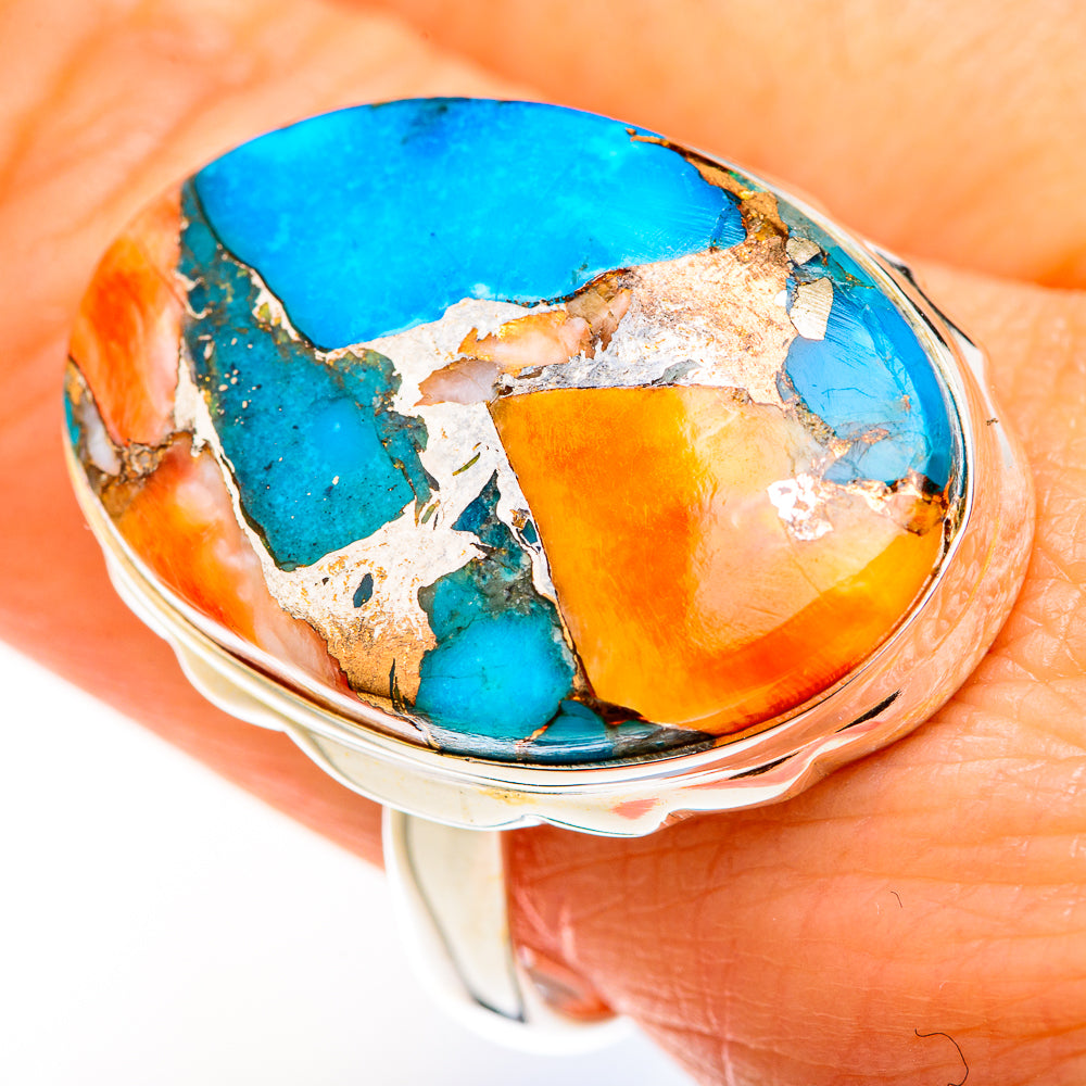 Spiny Oyster Turquoise Rings handcrafted by Ana Silver Co - RING127223
