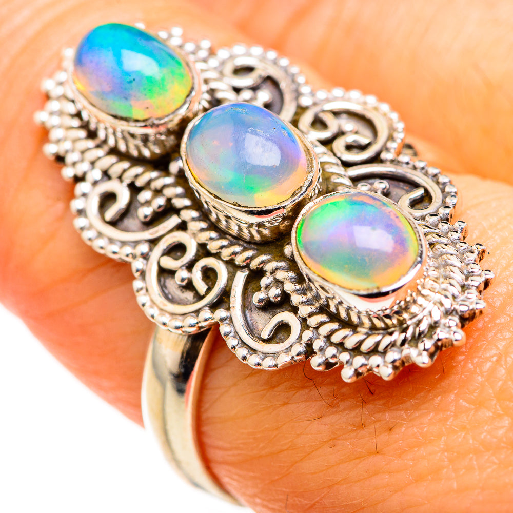 Ethiopian Opal Rings handcrafted by Ana Silver Co - RING127225