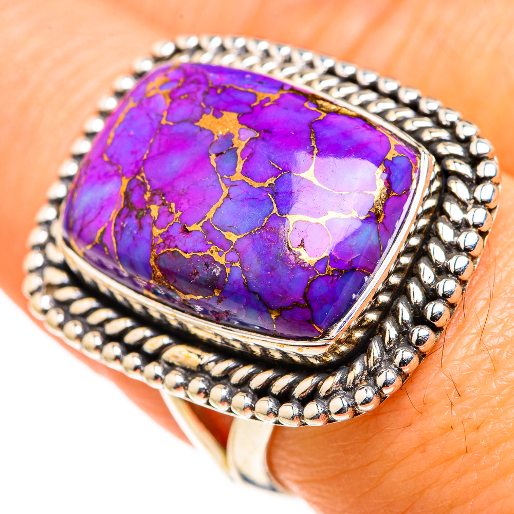 Purple Copper Composite Turquoise Rings handcrafted by Ana Silver Co - RING127245