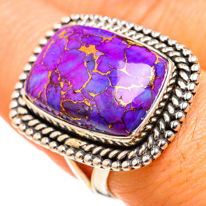 Purple Copper Composite Turquoise Rings handcrafted by Ana Silver Co - RING127245