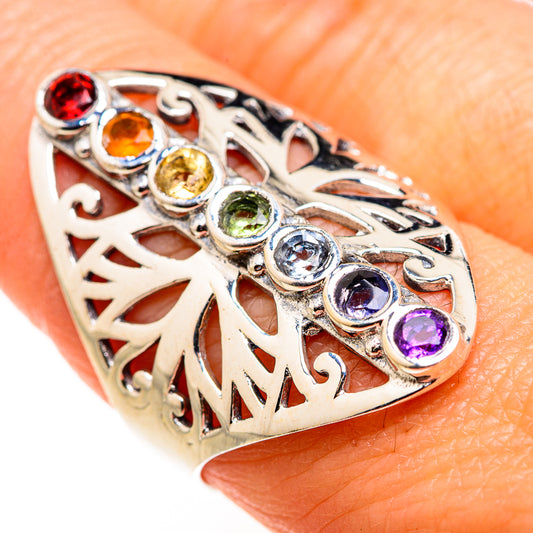 Multi-Stone Rainbow Chakra Rings handcrafted by Ana Silver Co - RING127249