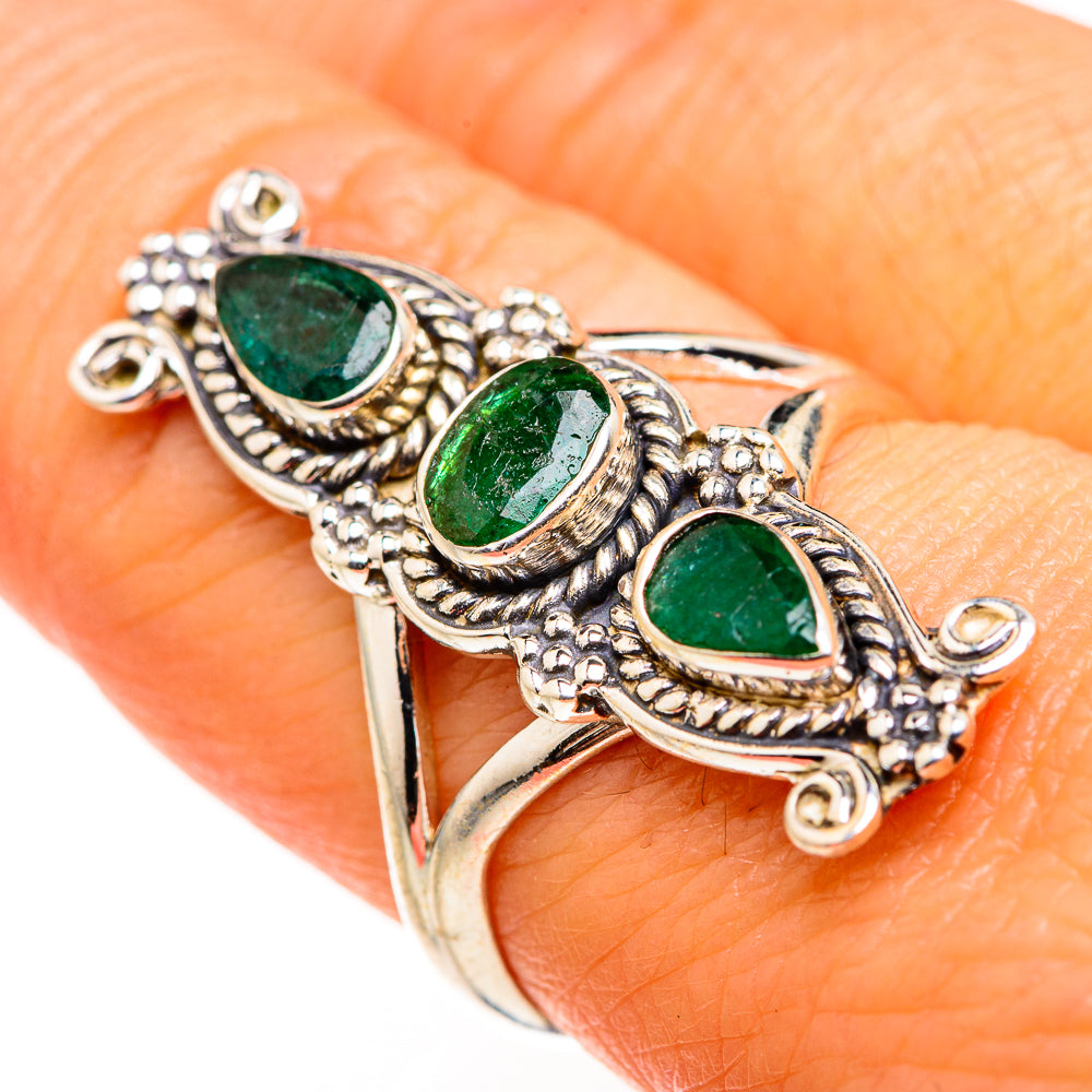 Zambian Emerald Rings handcrafted by Ana Silver Co - RING127260