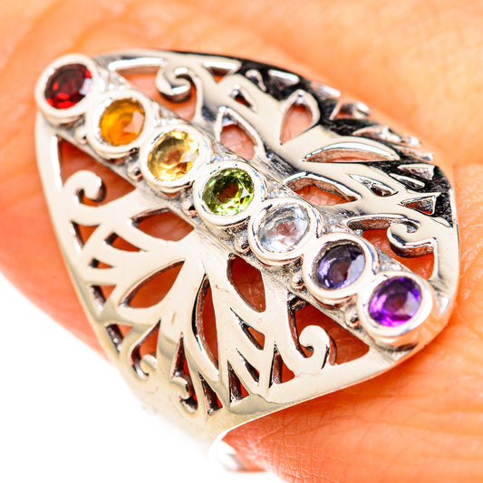 Multi-Stone Rainbow Chakra Rings handcrafted by Ana Silver Co - RING127268