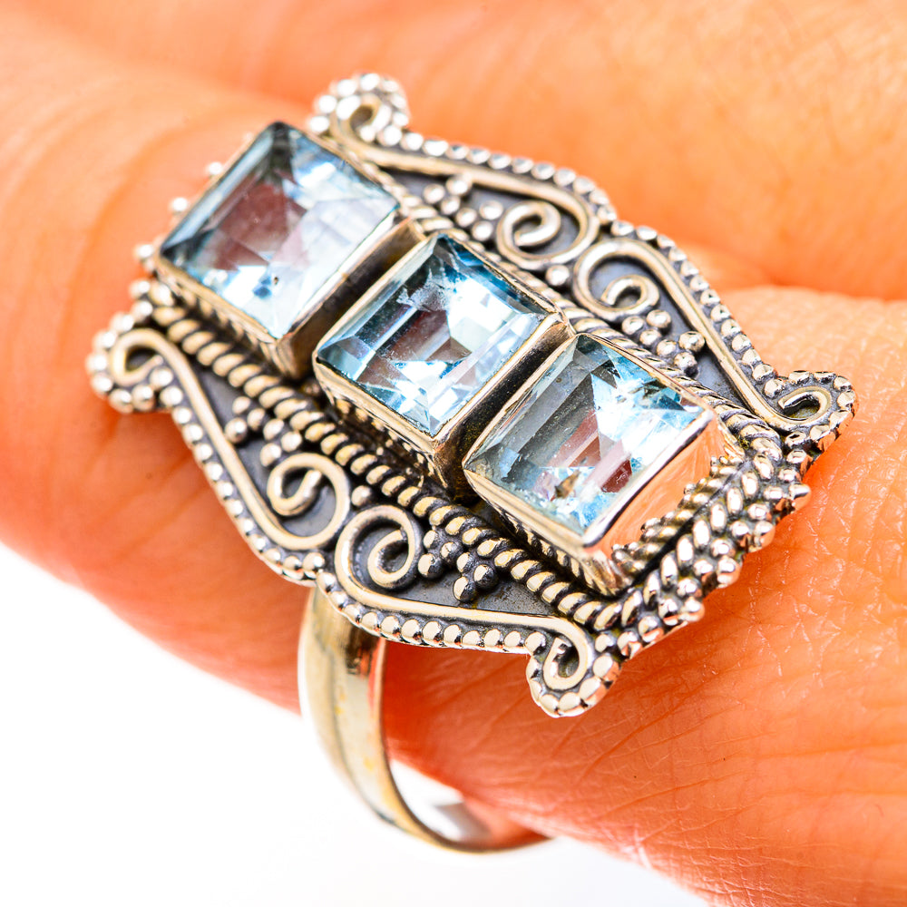 Blue Topaz Rings handcrafted by Ana Silver Co - RING127274