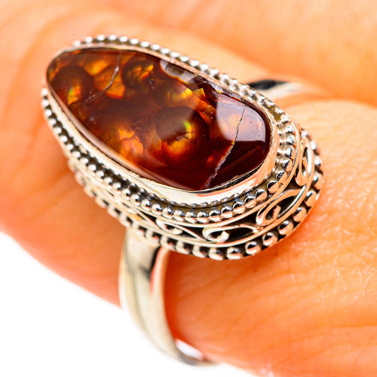 Mexican Fire Agate Rings handcrafted by Ana Silver Co - RING127279