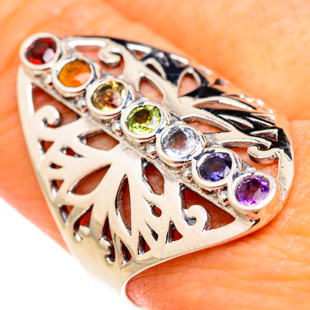 Multi-Stone Rainbow Chakra Rings handcrafted by Ana Silver Co - RING127285