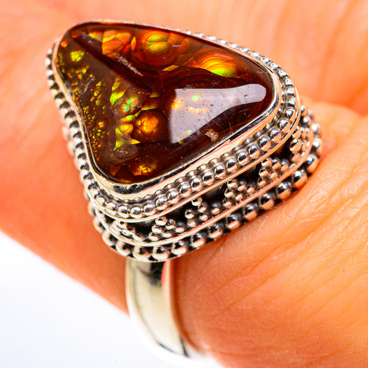 Mexican Fire Agate Rings handcrafted by Ana Silver Co - RING127298