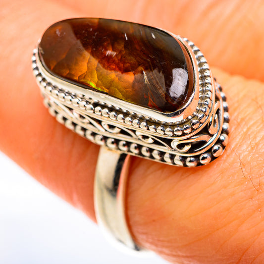 Mexican Fire Agate Rings handcrafted by Ana Silver Co - RING127299