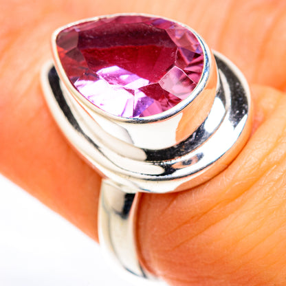 925 sterling silver oval color-change alexandrite ring, purple faceted stone, raised bezel