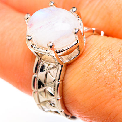 Rainbow Moonstone Rings handcrafted by Ana Silver Co - RING127303