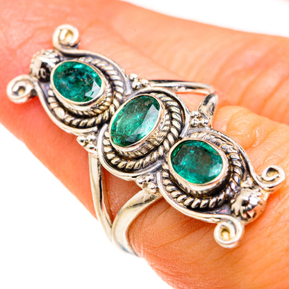 Zambian Emerald Rings handcrafted by Ana Silver Co - RING127316