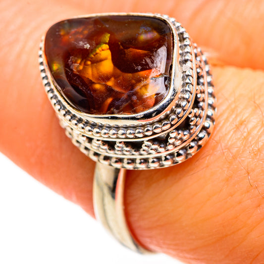 Mexican Fire Agate Rings handcrafted by Ana Silver Co - RING127318