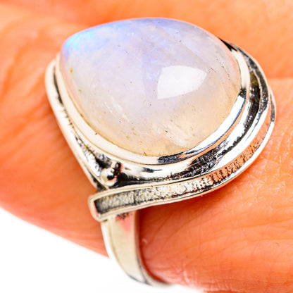 Rainbow Moonstone Rings handcrafted by Ana Silver Co - RING127320