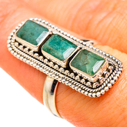 Zambian Emerald Rings handcrafted by Ana Silver Co - RING127332