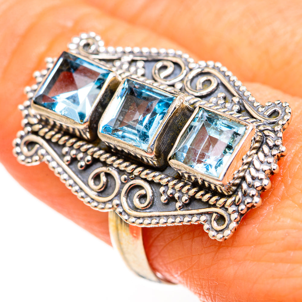 Blue Topaz Rings handcrafted by Ana Silver Co - RING127343