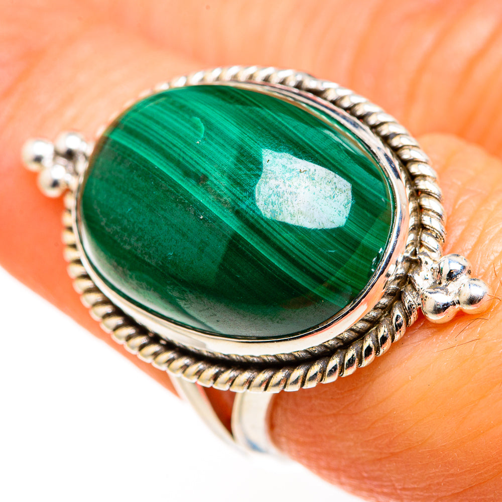 Malachite Rings handcrafted by Ana Silver Co - RING127354