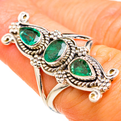 Zambian Emerald Rings handcrafted by Ana Silver Co - RING127355