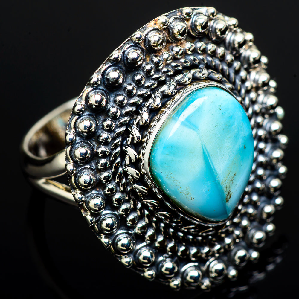 Larimar Rings handcrafted by Ana Silver Co - RING12736
