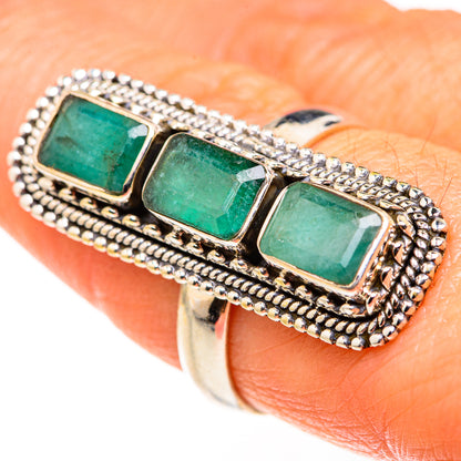 Zambian Emerald Rings handcrafted by Ana Silver Co - RING127379