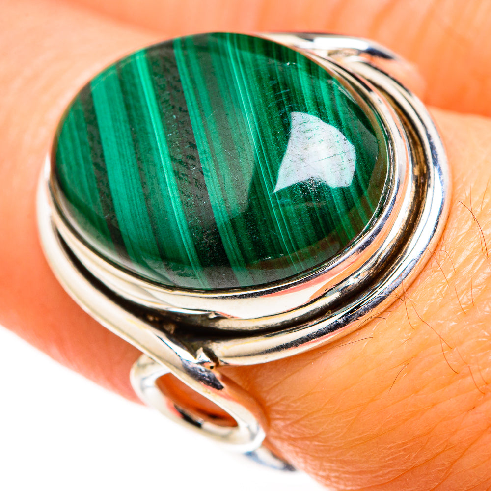 Malachite Rings handcrafted by Ana Silver Co - RING127393