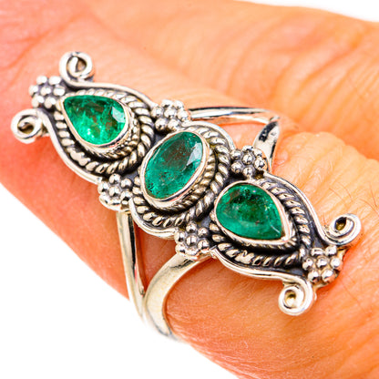 Zambian Emerald Rings handcrafted by Ana Silver Co - RING127405