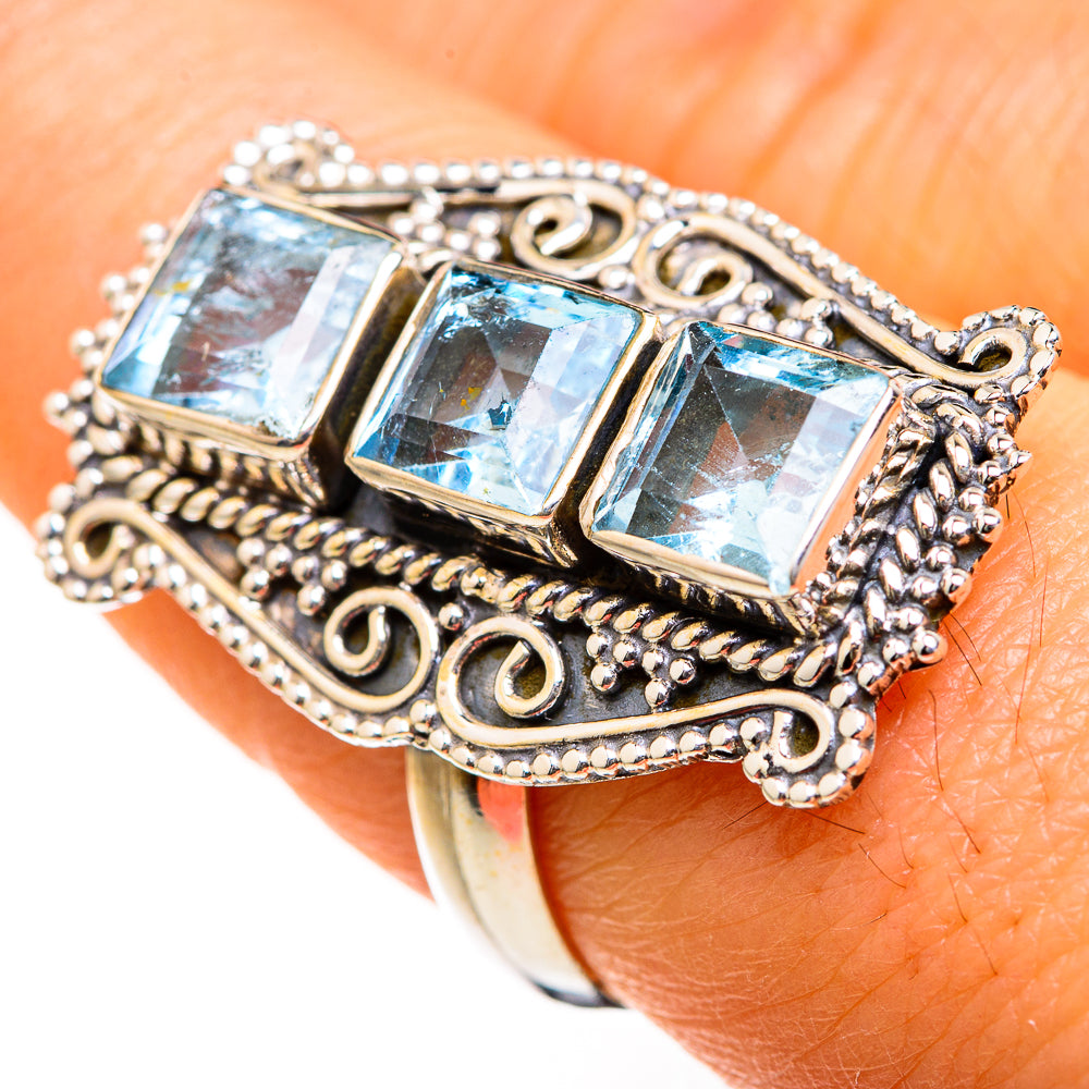 Blue Topaz Rings handcrafted by Ana Silver Co - RING127410