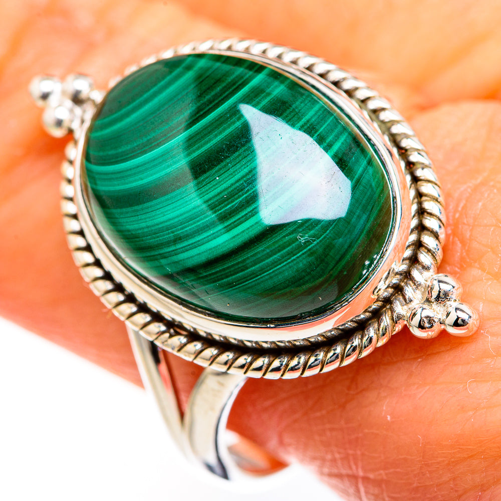 Malachite Rings handcrafted by Ana Silver Co - RING127413