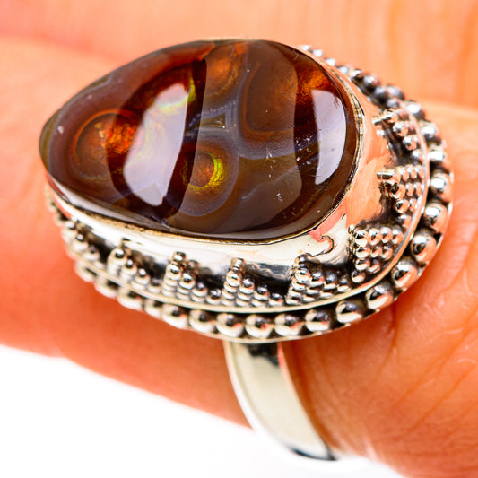Mexican Fire Agate Rings handcrafted by Ana Silver Co - RING127415