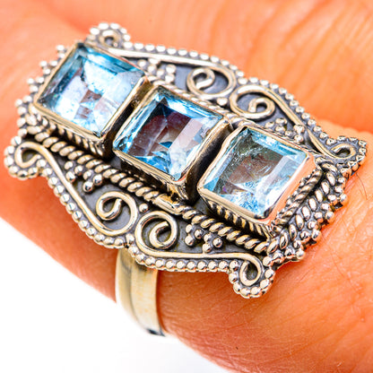 Blue Topaz Rings handcrafted by Ana Silver Co - RING127427