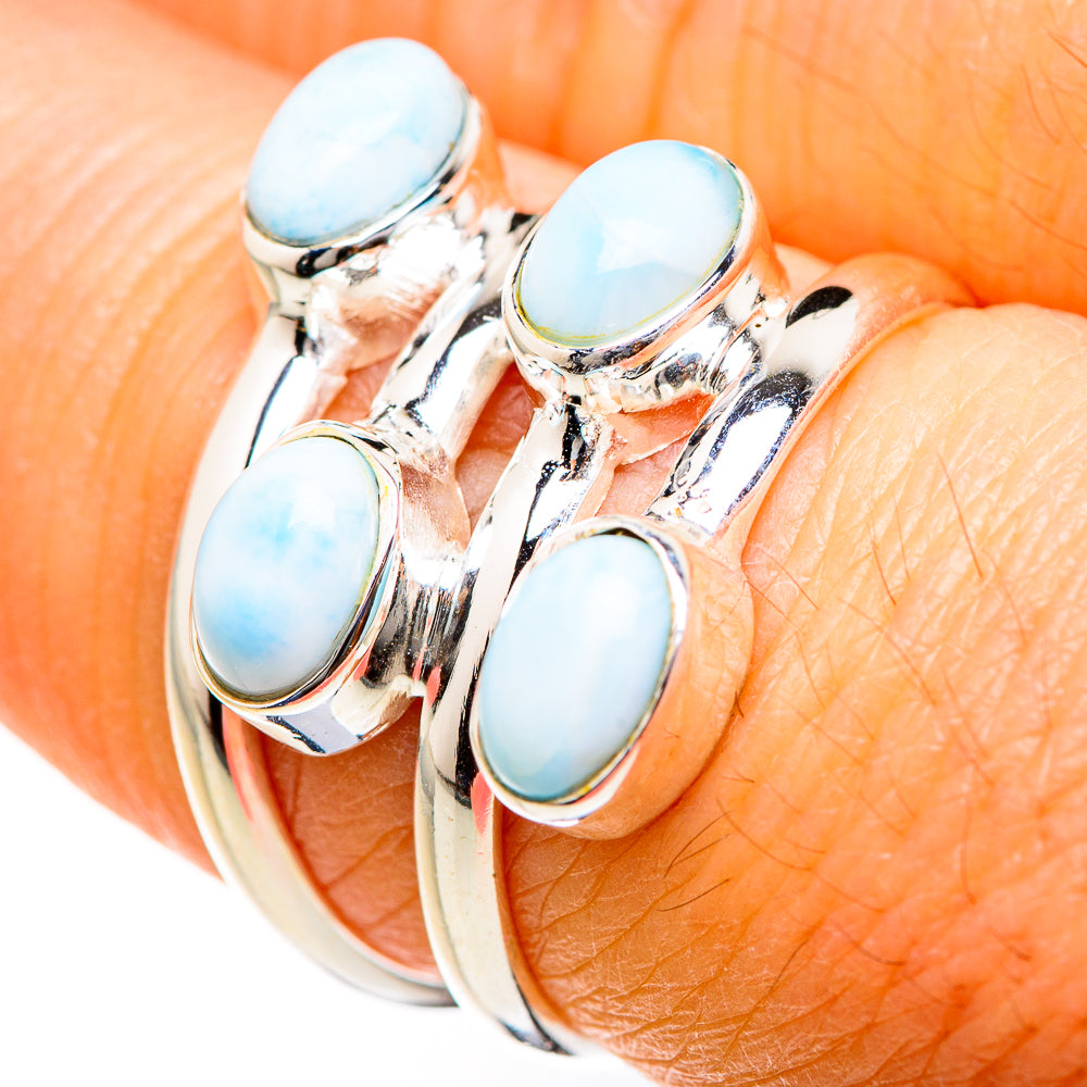 Larimar Rings handcrafted by Ana Silver Co - RING127428