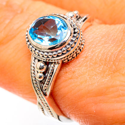Blue Topaz Rings handcrafted by Ana Silver Co - RING127430